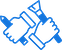 Stylized blue illustration of overlapping microchips with circuitry patterns.