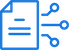 A blue icon of a document with circuit-like lines extending from the right side, symbolizing digital documents or data connectivity.