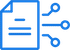 Blue icon of a document with three connected lines and circuit-like nodes extending from the right side.