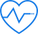 Blue heart shape with an electrocardiogram line inside it, representing health or medical care.