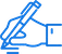 Illustration of a blue hand gripping an angled wrench with a square at the bottom right, suggesting a logo for a tool or mechanic.
