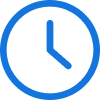 A blue clock icon showing the time as 10:10.