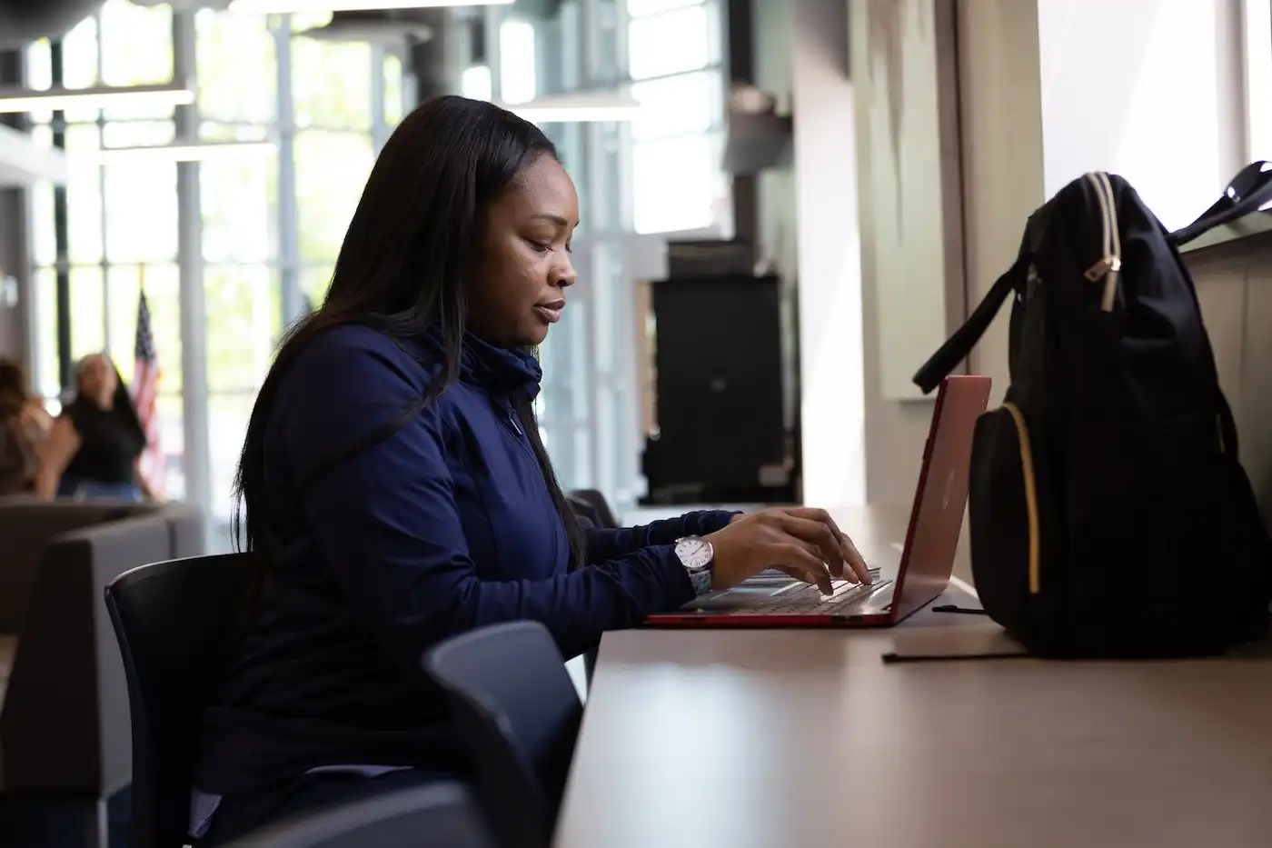 female student on laptop