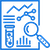 Icon of a document with charts and graphs being analyzed with a magnifying glass, representing data analysis.