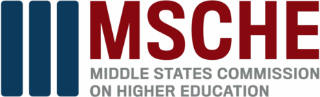 Logo of the Middle States Commission on Higher Education with the acronym MSCHE in bold red letters.