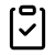 A simple black icon of a clipboard with a checkmark in the center, symbolizing tasks completed or a checklist.